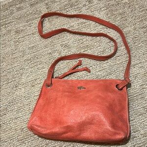 Roots Pink Crossbody Leather purse
